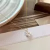 Diseño de Nicho Sentido Pata de Gato Perla Collar Accesorios para Mujer Lujo Ligero Sentido de Alta Gama Cadena para Clavícula Elegante Lujo Ligero Moda Collar