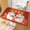 Alfombra Antideslizante de Terciopelo Cristal de Dibujos Animados para Puerta de Entrada, Hogar, Baño, Felpudo Absorbente de Agua para Puerta, Alfombra para Puerta Resistente a la Suciedad y Fácil de Cuidar