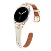 Aplicável para Samsung Watch 8 Novo Pulseira de Couro com Strass em Formato de T Watch 8 Clássico Emagrecimento Pulseira de Smartwatch de Couro