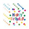 Suprimentos para Festa Temática de Aniversário com Bolinhas Coloridas Pratos de Papel Descartáveis, Copos de Papel, Guardanapos de Papel, Louça para Layout de Mesa de Local de Feriado