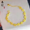 Pulsera de calabaza mariposa oro antiguo de alto color láser tienda de oro con joyería flash nicho lujo cuatro hojas