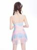 Traje de baño tipo bóxer con falda adelgazante y corte ajustado, estilo Chanel, para niña, dulce y lindo, estilo puro.