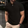 Verão 2024 novo mais vendido Amazon Camisa Polo bolso com zíper camisa polo esportiva masculina fabricantes atacado