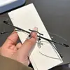 Óculos sem Aro para Homens, Óculos para Miopia, Luz Azul Anti-Azul, Armação de Óculos sem Aro de Titânio Puro, Podem Ser Equipados com Lentes para Miopia