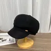 Gorra Octogonal Simple y Elegante Estilo Coreano de Otoño, Gorra de Artista Versátil de Moda Casual Japonesa, Gorra de Marinero para Mujer