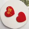 Nuevo Día Nacional Año Nuevo Terciopelo Rojo Estrella de Cinco Puntas Corazón Accesorios de Tela Broche DIY Anillo de Presión Accesorios para Pulsera