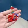 Chaveiro Pimenta Vermelha Cinábrio Pingente de Joia de Areia Dourada Roxa Chaveiro de Pimenta Vermelha Festivo Pendurado Presente Criativo