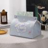 Capa de lenços de mesa para desktop caixa de lenços para dormitório quarto sala de estar carro desenho animado fofo Yugui Dog Branco caixa de lenços