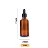 Frascos goteros de 5 ml a 100 ml con punta de goma, frascos marrones para aceites esenciales, frascos de vidrio marrones para cosméticos a prueba de luz, frascos vacíos pequeños para dispensar muestras
