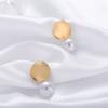 Pendientes de perlas redondas esmeriladas, joyería creativa de moda transfronteriza europea y americana.