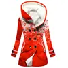Casaco Trench Coat Feminino 2023 Novo, Quente para o Inverno, Estilo Europeu e Americano, Patchwork Colorido, Com Capuz, Venda Quente Transfronteiriça, Atacado