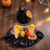 Disfraz de Halloween para mascota: cabeza de calabaza de gato, collar divertido y babero para perros, osos de peluche y perros pequeños a medianos