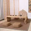 Mesa de chá de rattan estilo japonês, mesa tatami, mesa de chá, mesa de varanda, mesa kang, mesa de sacada, mesa baixa tecida caseira, combinação simples