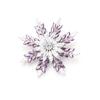 Elegante y Exquisito Broche de Copo de Nieve Giratorio de Doble Capa de Circonita Micro-incrustada Púrpura Elegante Pin para Mujer Bañado en Oro para Combinar con Todo