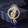 Broches de Traje de Animal de Alta Gama de Venta Caliente Transfronteriza Europea y Americana para Hombres y Mujeres, Pines de Solapa de Ropa Versátiles y de Moda Personalizados con Incrustaciones de Diamantes de Aleación