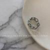 Anillo ancho con forma de cadena sonriente Dongdaemun de Corea del Sur para mujer, dedo índice, plata de ley s925, estilo retro, sencillo.