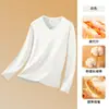 Camiseta Básica de Modal Doble Cara Cepillada con Cuello en V para Hombre de 280g, Nueva Camiseta Térmica de Manga Larga Otoño/Invierno
