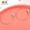 Xi Gu E1350 S925 Pendientes de plata con forma de gancho para la oreja, sencillos y exagerados, para mujer, de uso diario, con forma de triángulo, tendencia geométrica
