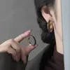 Tejido de Terciopelo Retro Francés Atmosférico Pendientes Grandes Exagerados Elegantes Pendientes de Aro Estilo Hong Kong Joyería Redonda para Orejas