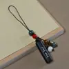 Madera de incienso pintada colgante Firma Ping An accesorios para colgantes cuerda tejida a mano DIY sándalo llavero joyería