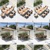 Mesa y silla de patio exterior Terraza Villa silla de ratán simple Ocio Jardín hierro Ratán tejido plástico madera placa de roca mesa de comedor con sombrilla