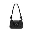 Bolso de Mujer Estilo Coreano Bolso Baguette con Lazo para Niña Nuevo Bolso Casual con Textura Moda Casual Hombro Cruzado