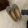 Zapatos planos de ballet Chuyuji estilo francés de gamuza con lazo de lunares para mujer, nuevos versátiles 2026 con punta redonda Mary Jane
