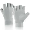 Guantes de verano y primavera de seda de hielo fino para hombre y mujer, para deportes al aire libre, para montar, pescar, antideslizantes, resistentes al desgaste, de medio dedo, con protección solar