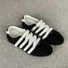 Tênis de Treino Alemão Estilo Europeu em Couro Macio para Mulheres, Novo Modelo Outono 2026, Elástico Retro Flat Slip-On Esportivo Casual