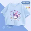 Camiseta de Algodão Puro de Manga Curta para Meninas 2025 Novo Estilo de Verão para Crianças, Meninas e Meninas Mais Velhas, Blusa Solta Casual Camiseta Tendência