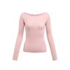 Ropa para Mujer Jie Zhan Top de Cuello Barco de Lana Tencel 26 Nuevo de Primavera Estilo Americano Ceñidor de Cintura Adelgazante Camiseta Básica de Manga Larga