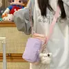 Bolsa doce estilo japonês para mulheres, bolsa casual para garrafa de água de viagem color-blocking cor dopamina, armazenamento de fones de ouvido, bolsa transversal estilo coreano ins