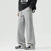 Calça Tricô Nova Outono e Inverno 2025 Tendência da Moda Cordão Ajustável na Barra Simples Solta Confortável Calça Casual