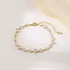 Pulsera Francesa Romántica Zircón Corazón Perla de Agua Dulce Pulsera de Oro de 18K Lujo Accesible Moda de Alta Gama Estilo Dulce