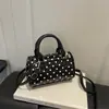 Diseño único con lunares de moda, nueva moda de verano 2026, versátil bolso Boston con bloqueo de color para hombro, cruzado y de mano