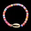 Produtos Novos Transfronteiriços Europeus e Americanos Acessórios Cor Boêmia Pulseira de Cerâmica Macia Cor Metal Pingente de Concha Pulseira Combina com Tudo