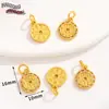 Colgante de Pulsera con Perlas de Goteo de Aceite Chapadas en Cobre Dorado Estilo Chino, Colgante de Collar Geométrico Dorado Antiguo Accesorios para Joyería DIY