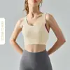 Roupa íntima esportiva de alta resistência combinando com cores de primavera e verão, peça única feminina com bojo no peito, fivela traseira sem costura, sutiã de ioga para corrida ao ar livre