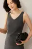 Chaleco casual de cachemira con cuello en V doble, corte holgado y cómodo, prêt-à-porter de primera calidad, cálido, versátil para el uso diario en otoño e invierno