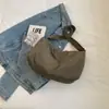 Bolso Cruzado de Lona de Gran Capacidad para Mujer 2025 Nuevo Textura Casual Versátil Moda Bolso Dumpling Artístico para Viaje Bolso de Moda