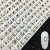 Rhinestones Blancos de Fondo Puntiagudo para Uñas, Rectangulares Blancos Transparentes Super Brillantes, de Forma Irregular, Vidrio Tipo Caramelo de Roca y Rhinestones de Forma Especial para Decoraciones de Uñas