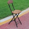 Taburete Plegable Portátil Taburete Alto con Respaldo Silla para Uso en Casa, Moderno y Sencillo, Ahorrador de Espacio, Ligero, Redondo Pequeño para Adultos Hongzhi
