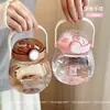 Taza Espacial Portátil de Plástico con Asa para Uso en Exteriores, Adecuada para Estudiantes Hombres y Mujeres, Botella de Agua de Gran Capacidad con Popote, Estilo Trendy Ins