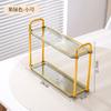 Salão de beleza Bandeja de dupla camada de acrílico para armazenamento de mesa Mesa de jantar de cozinha Mesa de sala de estar Mesa de centro Armazenamento de lanches para copos