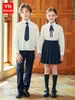 Disfraces de actuación para niños y niñas, uniformes escolares estilo universitario, uniformes de jardín de infantes, uniformes de clase de escuela primaria, camisas de manga larga, atuendos de actuación