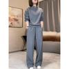 Conjunto de Moletom com Gola Alta Elegante Feminino Moda Casual Primavera e Outono 2025 Roupa Esportiva Emagrecedora e Valorizadora