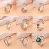 Anillo Europeo y Americano Transfronterizo de Diamante Completo para Mujer, Apertura de Circonita de Gama Alta de Nicho, Anillo Ajustable, No se Desvanece, Venta al por Mayor Versátil