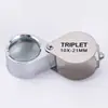 Lupa de Mão Portátil Mini Dobrável 30X21mm para Avaliação de Joias, Totalmente em Metal, Alta Ampliação, Alta Definição, 10X