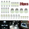 Kit combinado de LEDs para carro 28 Peças T10 lâmpada de seta largura lâmpada de leitura de ponta dupla lâmpada de placa de licença lâmpada interna