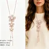 Cadena para Suéter de Collar Largo Geométrico, Accesorio de Lujo de Alta Gama, Versátil y de Moda, Colgante de Perla para Otoño e Invierno